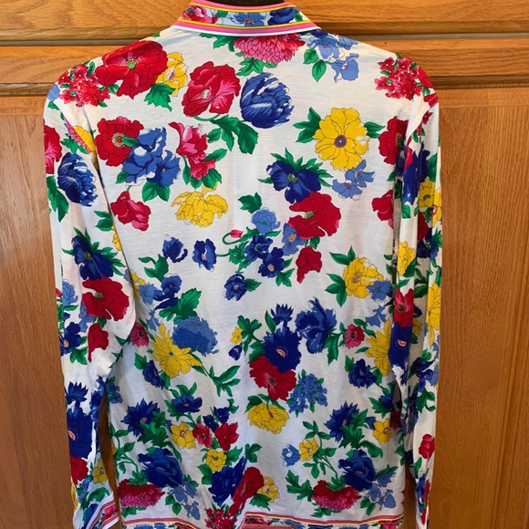 Floral cotton button down blouse size M - Picture 3 of 8